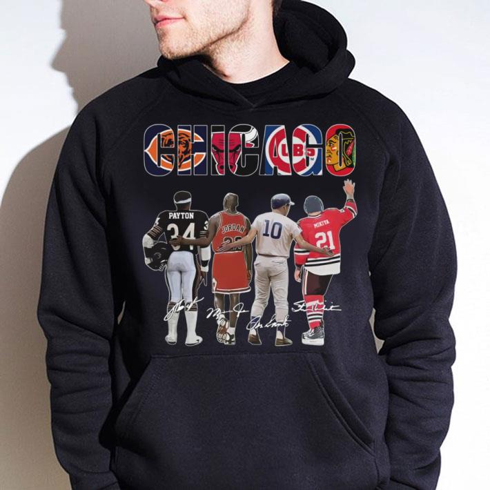 Chicago Sports Team Signatures Chicago Bears Chicago Bulls Chicago Cubs Chicago Blackhawks shirt