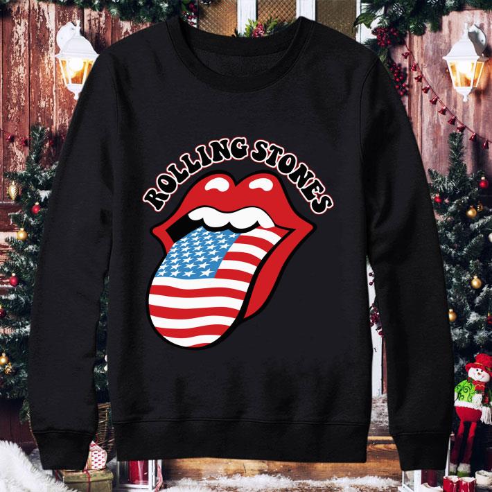 Awesome USA Tongue Rolling Stones American flag shirt
