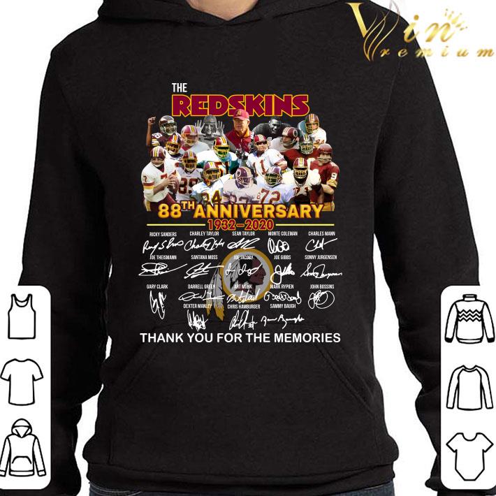 The Washington Redskins 88th Anniversary 1932 2020 Thank You For The Memories Signatures shirt