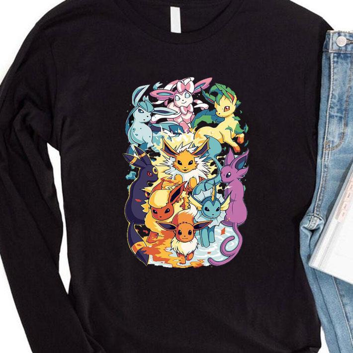 Pokemon Eevee Flareon Espeon Jolteon Umbreon Sylveon Vaporeon Leafeon Glaceon Pokemon Evolutions Eevee Mega Evolve Shirt