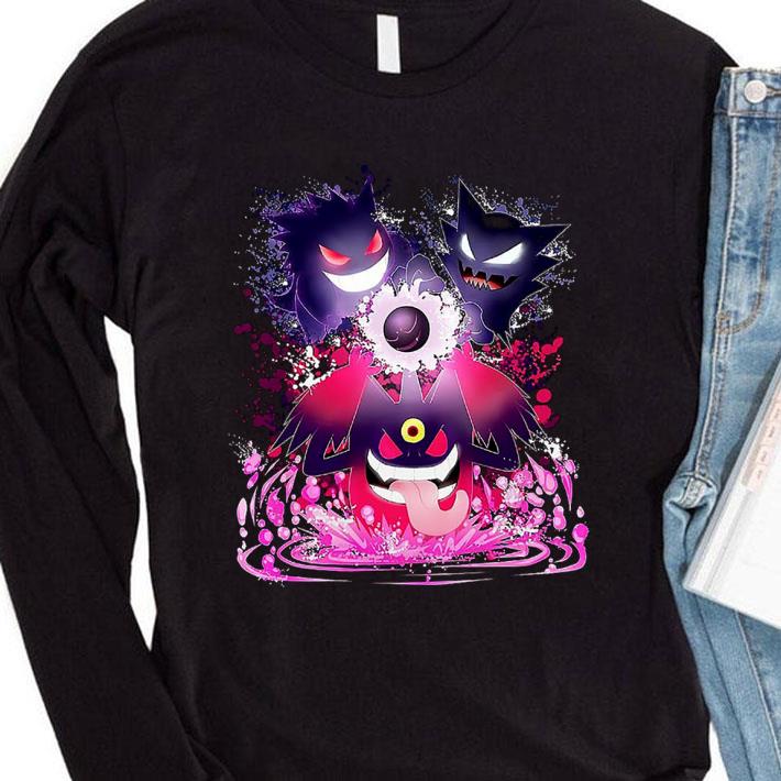 Pokemon Ghost Type Gengar Haunter Gastly Dark Pokemon Mega Evolution Shirt