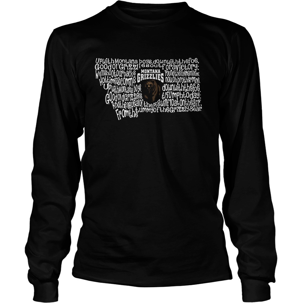 Montana Grizzlies Fight Song Inside State Map Shirt 4 Montana Grizzlies Fight Song Inside State Map Longsleeve