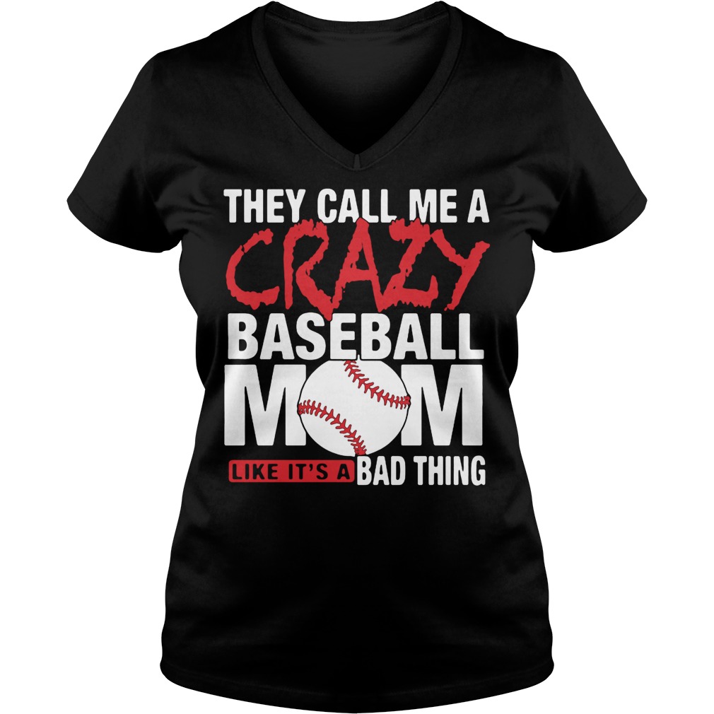 Crazy Baseball Mom Shirt 5 Crazy Baseball Mom Shirt Ladies Vneck