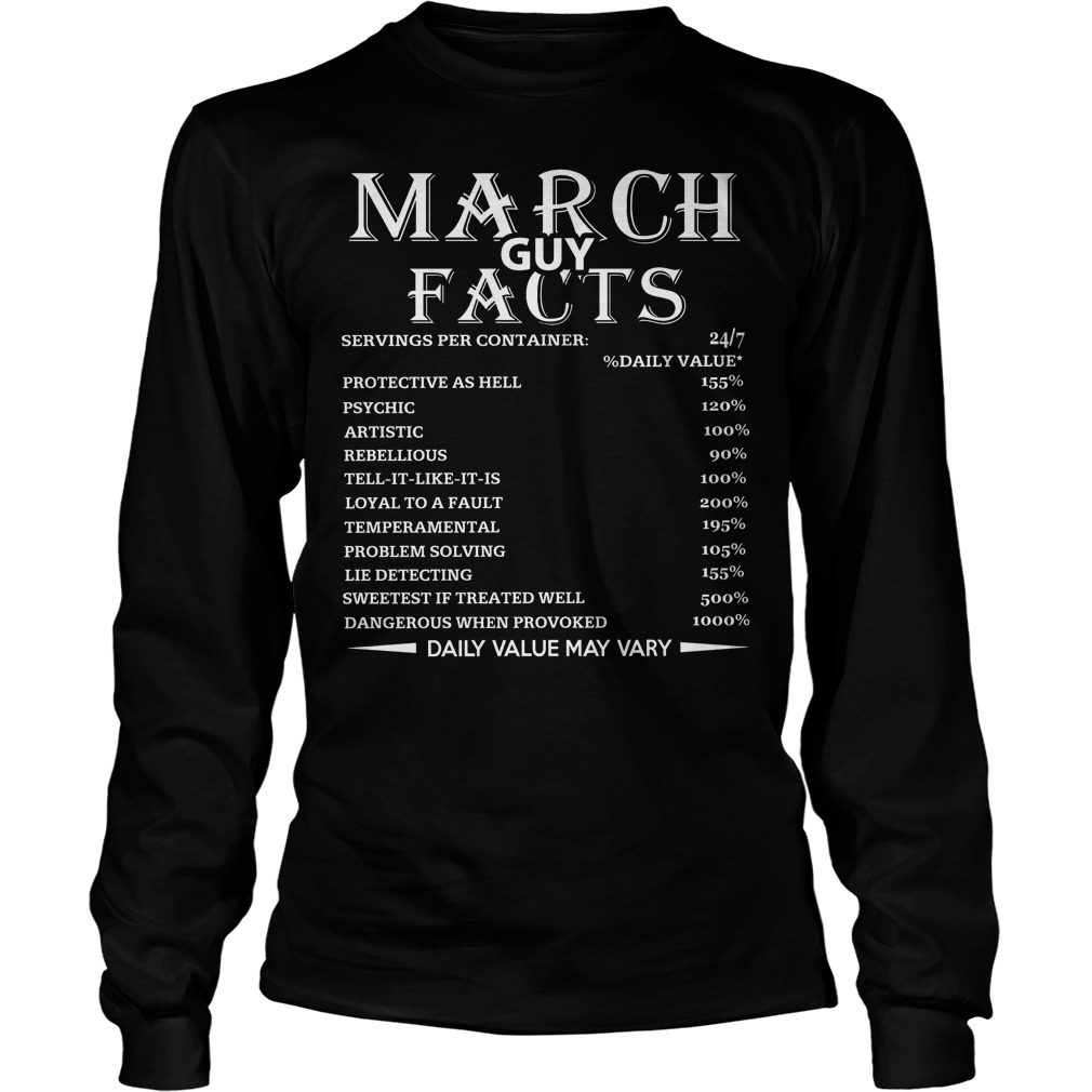 March Guy Facts Born In March Birthday Gift Shirt 4 March Guy Facts Born In March Birthday Gift Longsleeve