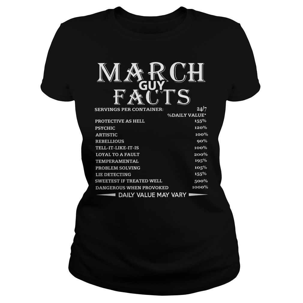 March Guy Facts Born In March Birthday Gift Shirt 6 March Guy Facts Born In March Birthday Gift Ladies Tee