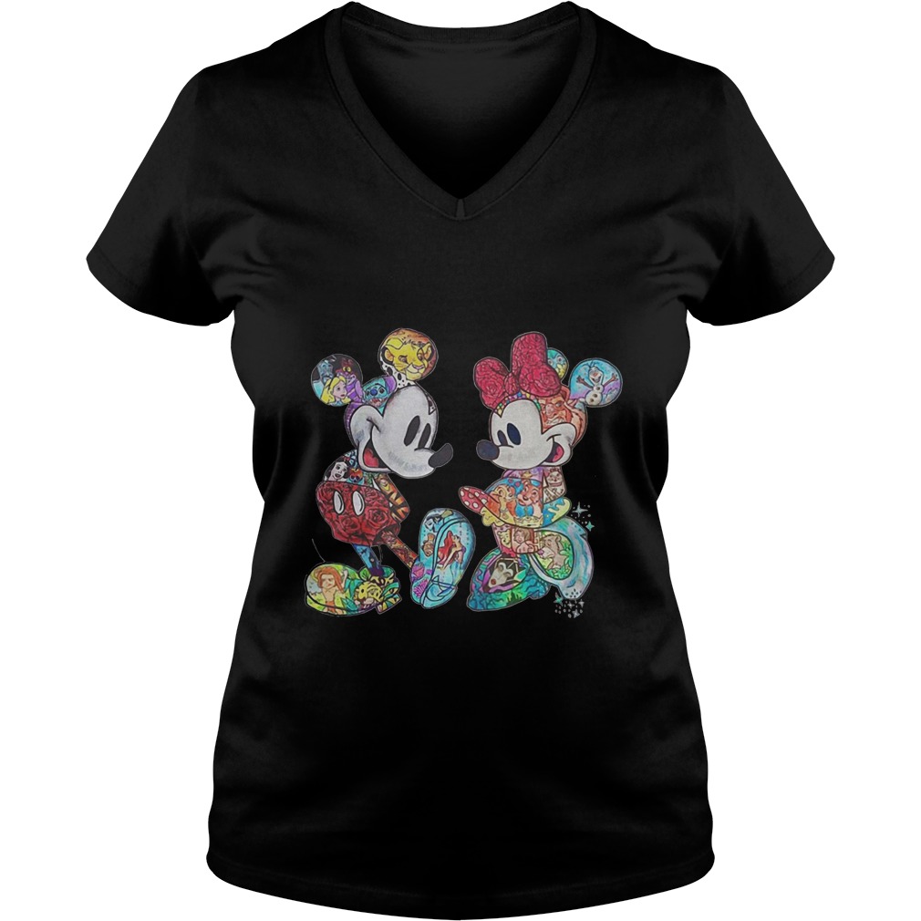 Mickey Mouse & Minnie Mouse Tattoo Shirt 5 Mickey Mouse & Minnie Mouse Tattoo Ladies Vneck