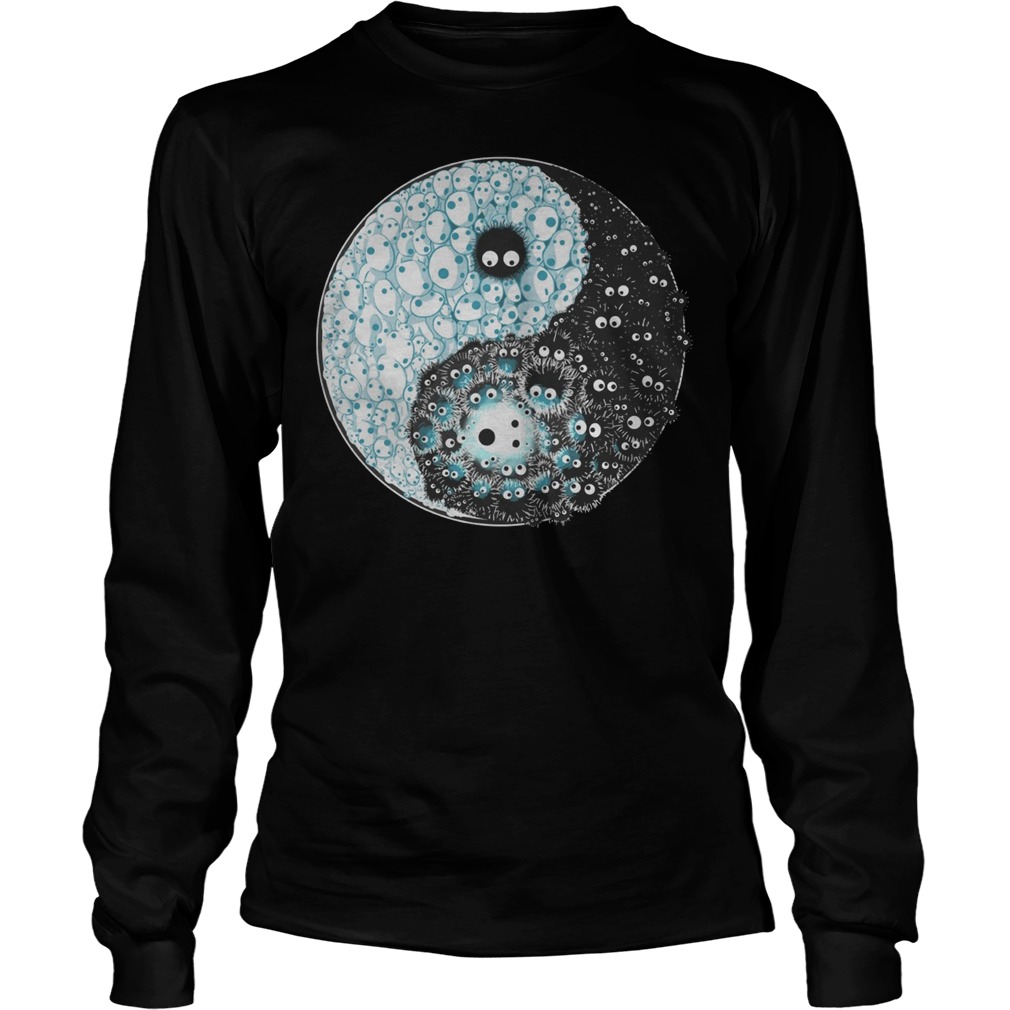 Studio Ghibli Kodama And Susuwatari Soot Sprites Yin Yang Shirt 4 Studio Ghibli Kodama And Susuwatari Soot Sprites Yin Yang Longsleeve