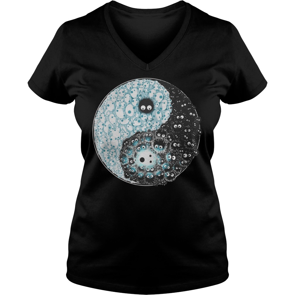 Studio Ghibli Kodama And Susuwatari Soot Sprites Yin Yang Shirt 5 Studio Ghibli Kodama And Susuwatari Soot Sprites Yin Yang V Neck