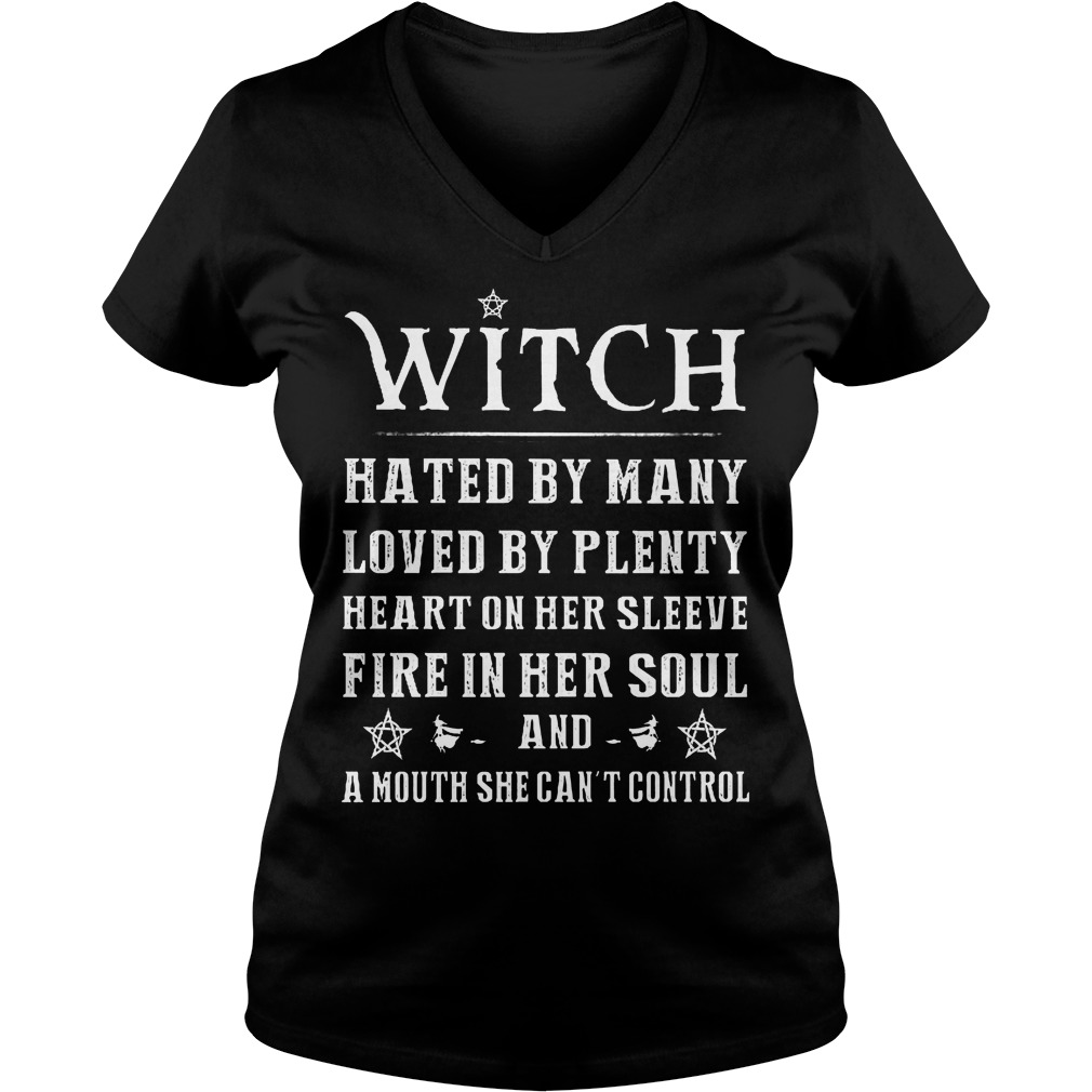 Witch Hated By Many Loved By Plenty Heart On Her Sleeve Shirt 5 Witch Hated By Many Loved By Plenty Heart On Her Sleeve V Neck