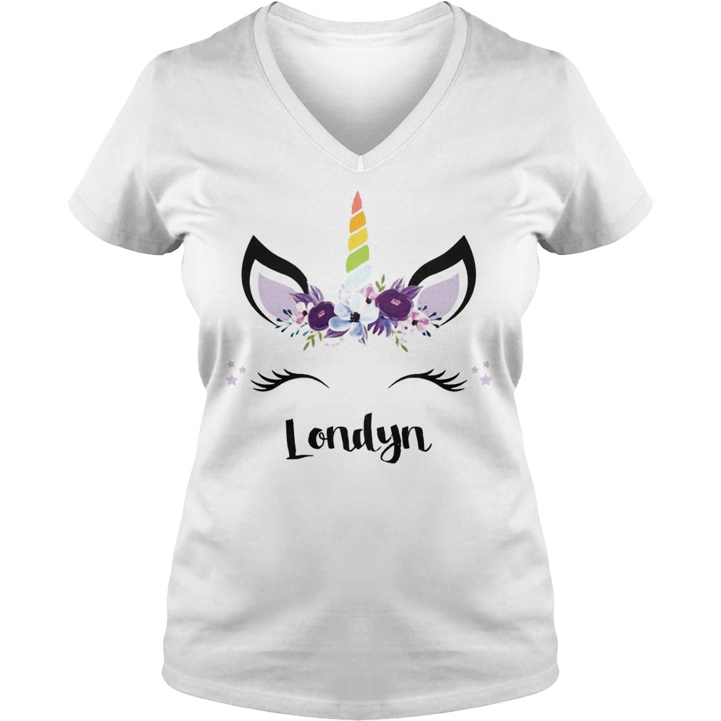 Pink Purple Flowers And Londyn Unicorn Face Shirt 5 Pink Purple Flowers And Londyn Unicorn Face V Neck