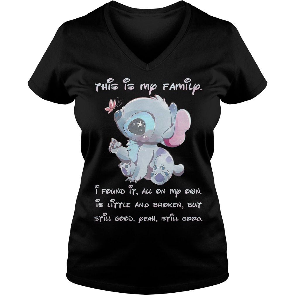Stitch This Is My Family I Found It All On My Own Shirt 5 Stitch This Is My Family I Found It All On My Own V Neck