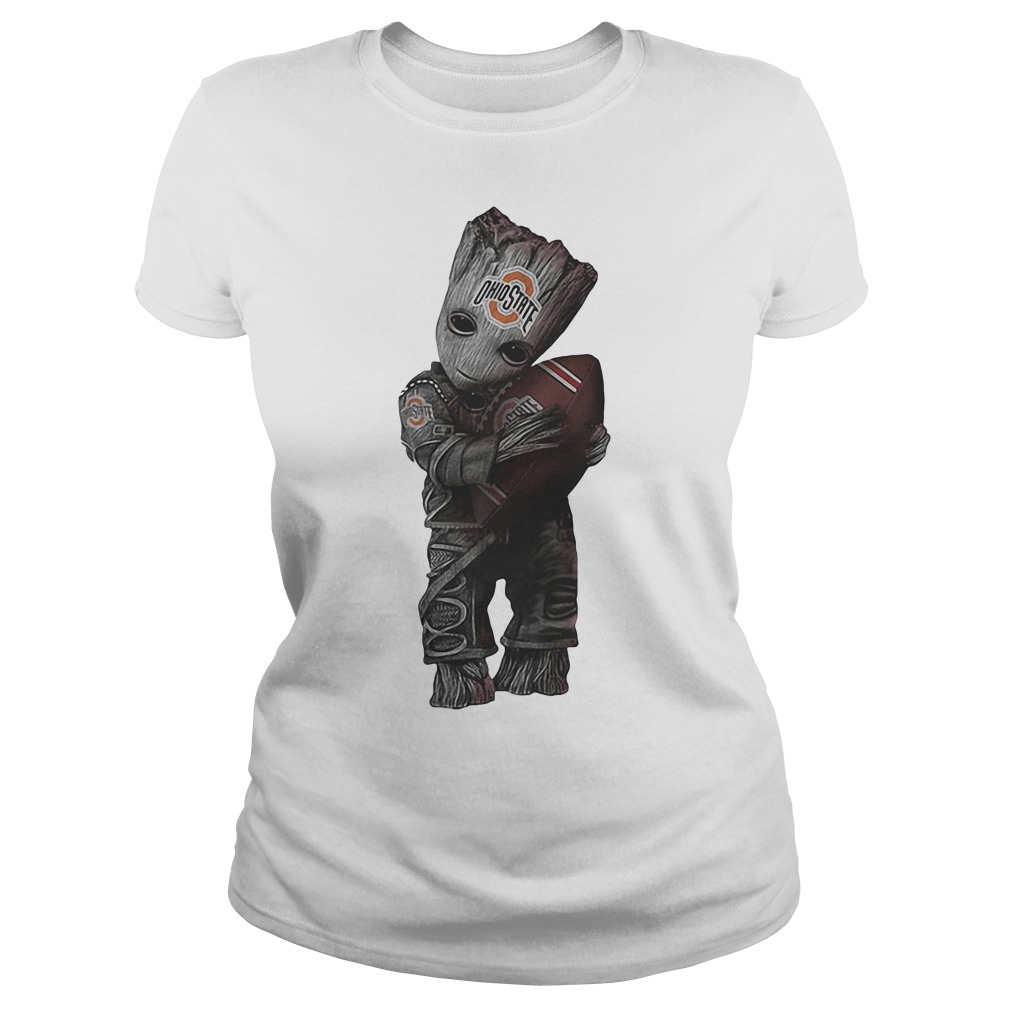 Basketball Baby Groot Hugs Ohio State Buckeyes Shirt 7 Basketball Baby Groot Hugs Ohio State Buckeyes Ladies