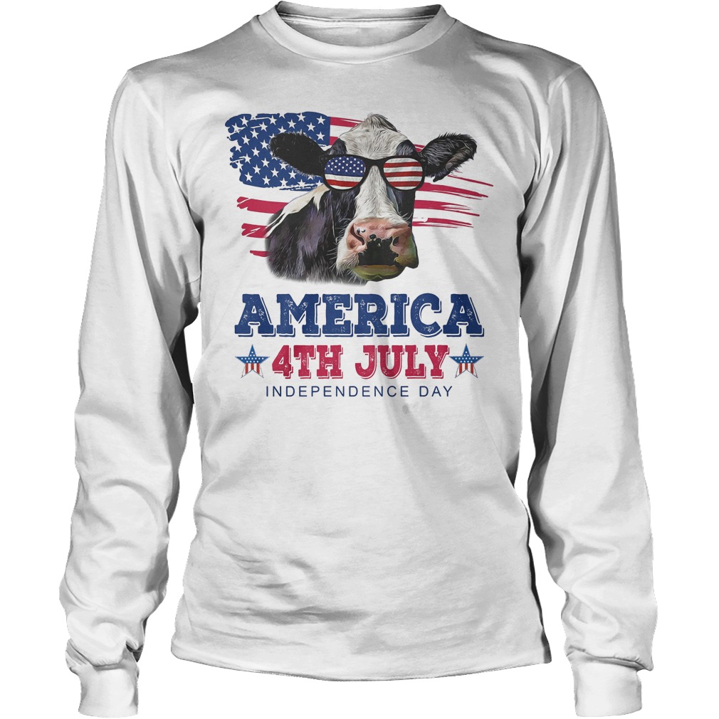 Cow America 4th July Independence Day T-Shirt 15 Cow America 4th July Independence Day Longsleeve