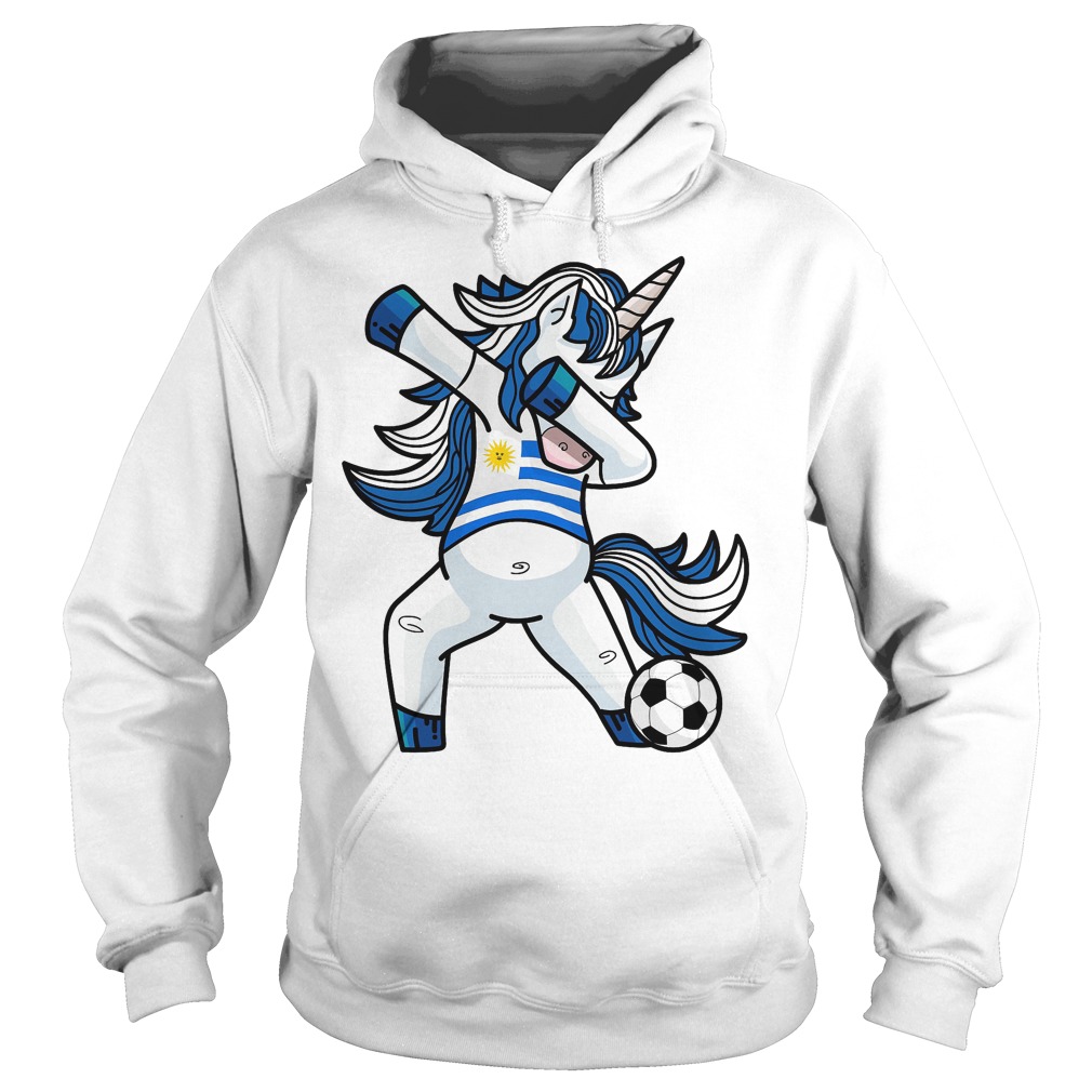 Dabbing Soccer Unicorn Uruguay T-Shirt 2 Dabbing Soccer Unicorn Uruguay Hoodie