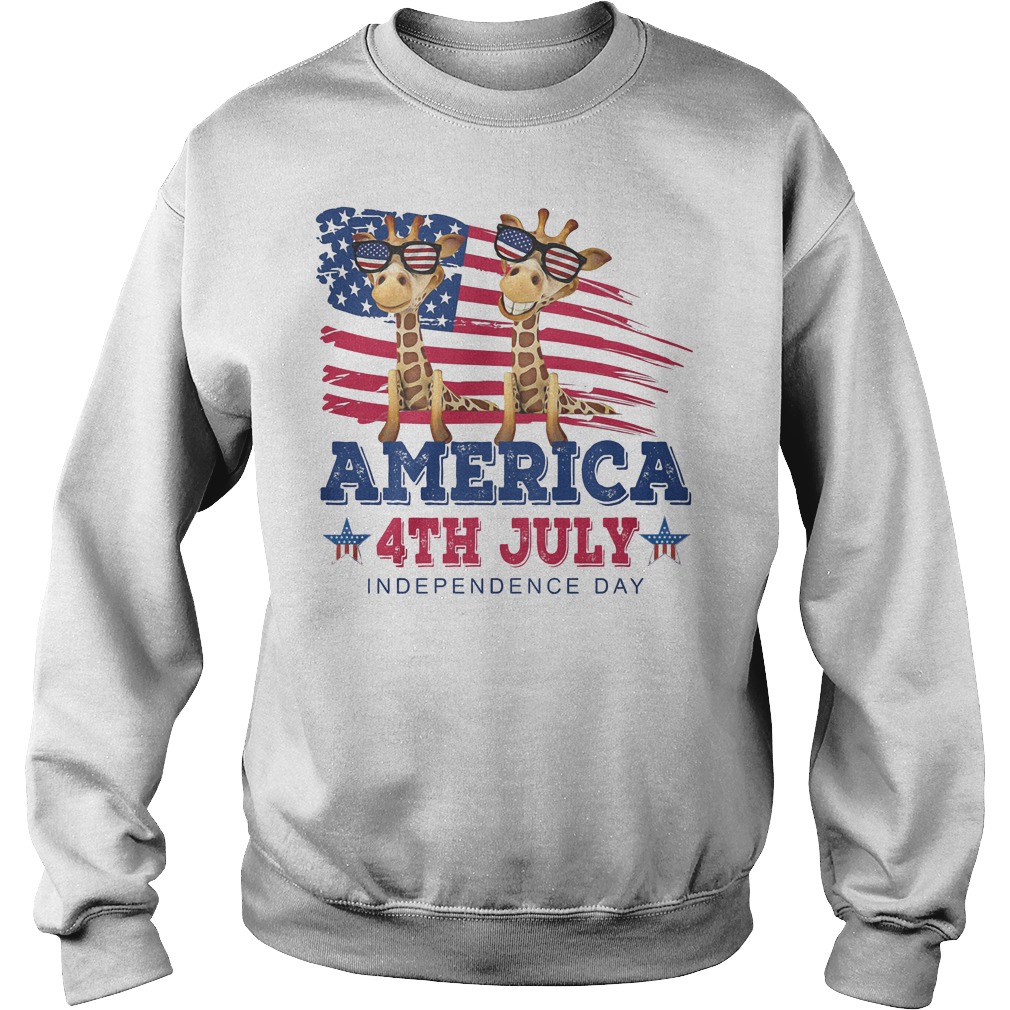 Giraffes America 4th July Independence Day T-Shirt 3 Giraffes America 4th July Independence Day Sweater