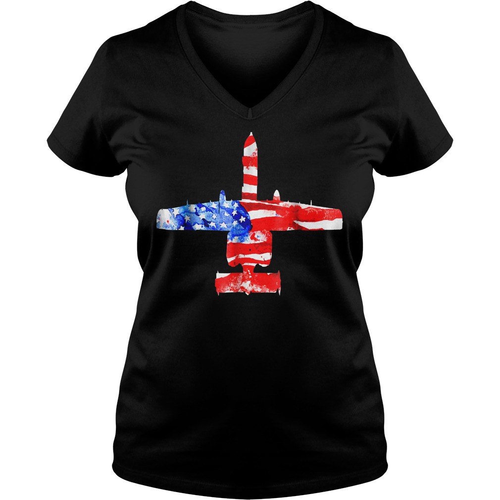 United States A-10 Thunderbolt II Flag T-Shirt 5 United States A 10 Thunderbolt Ii Flag V Neck