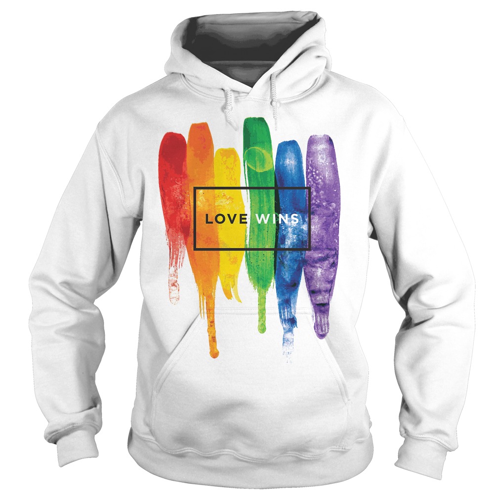 Watercolor LGBT Love Wins Rainbow Paint Typography T-Shirt 2 Watercolor Lgbt Love Wins Rainbow Paint Typography Hoodie