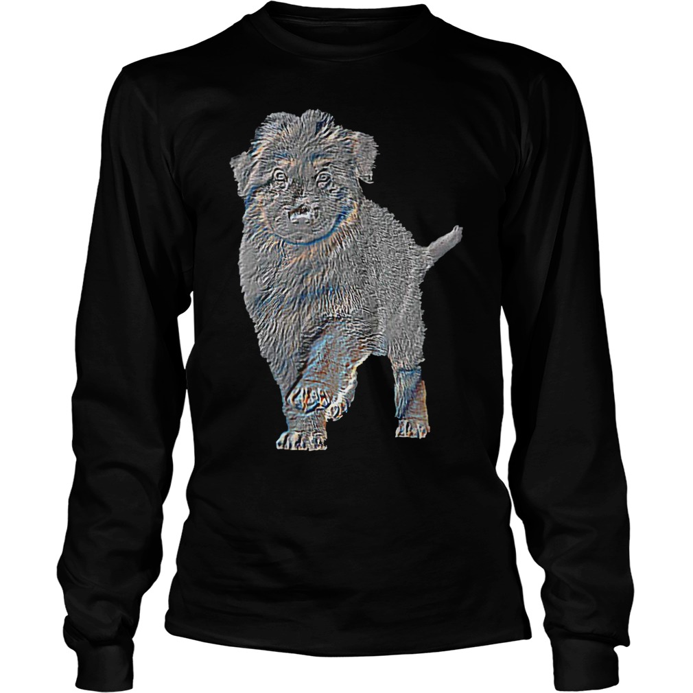 Wuff Star Long Haired German Shepherd Puppy T-Shirt 4 Wuff Star Long Haired German Shepherd Puppy Longsleeve
