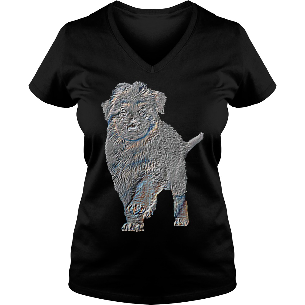 Wuff Star Long Haired German Shepherd Puppy T-Shirt 5 Wuff Star Long Haired German Shepherd Puppy V Neck