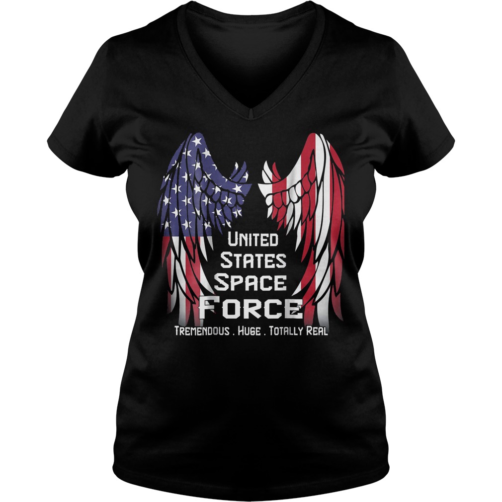 America Swings Flag United States Space Force T-Shirt 10 America Swings Flag United States Space Force T-Shirt Ladies V-Neck
