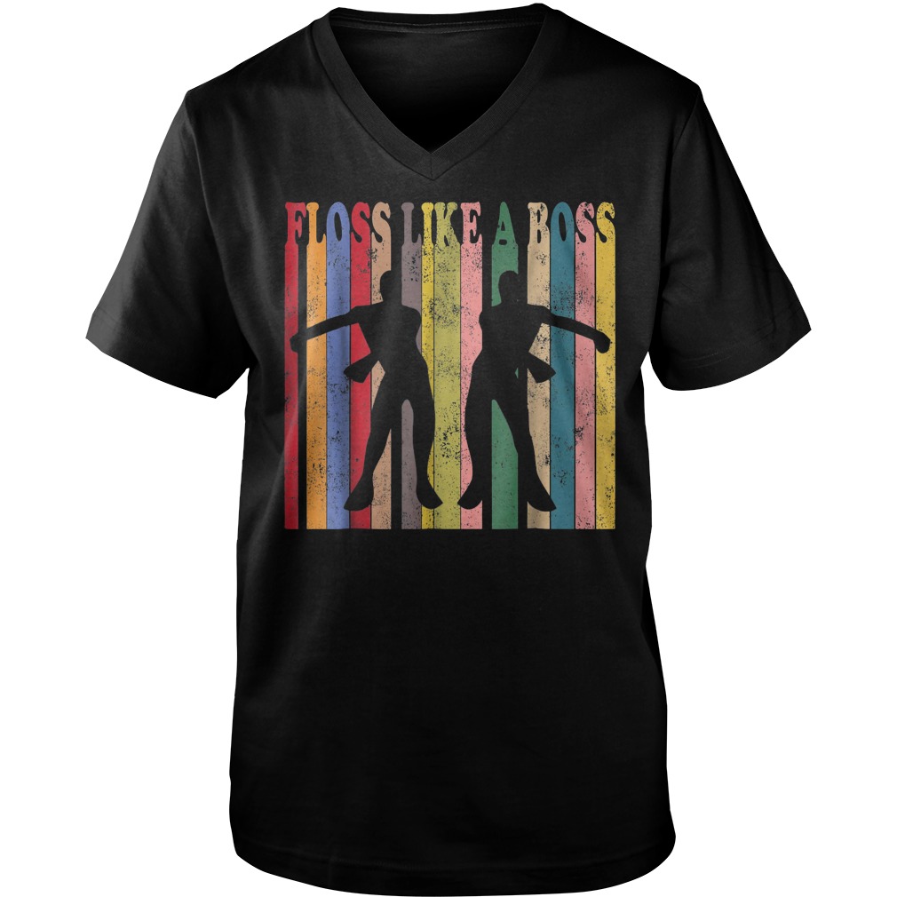 Flossing Dance Vintage Retro Floss Like A Boss T-Shirt 6 Flossing Dance Vintage Retro Floss Like A Boss T-Shirt Guys V-Neck