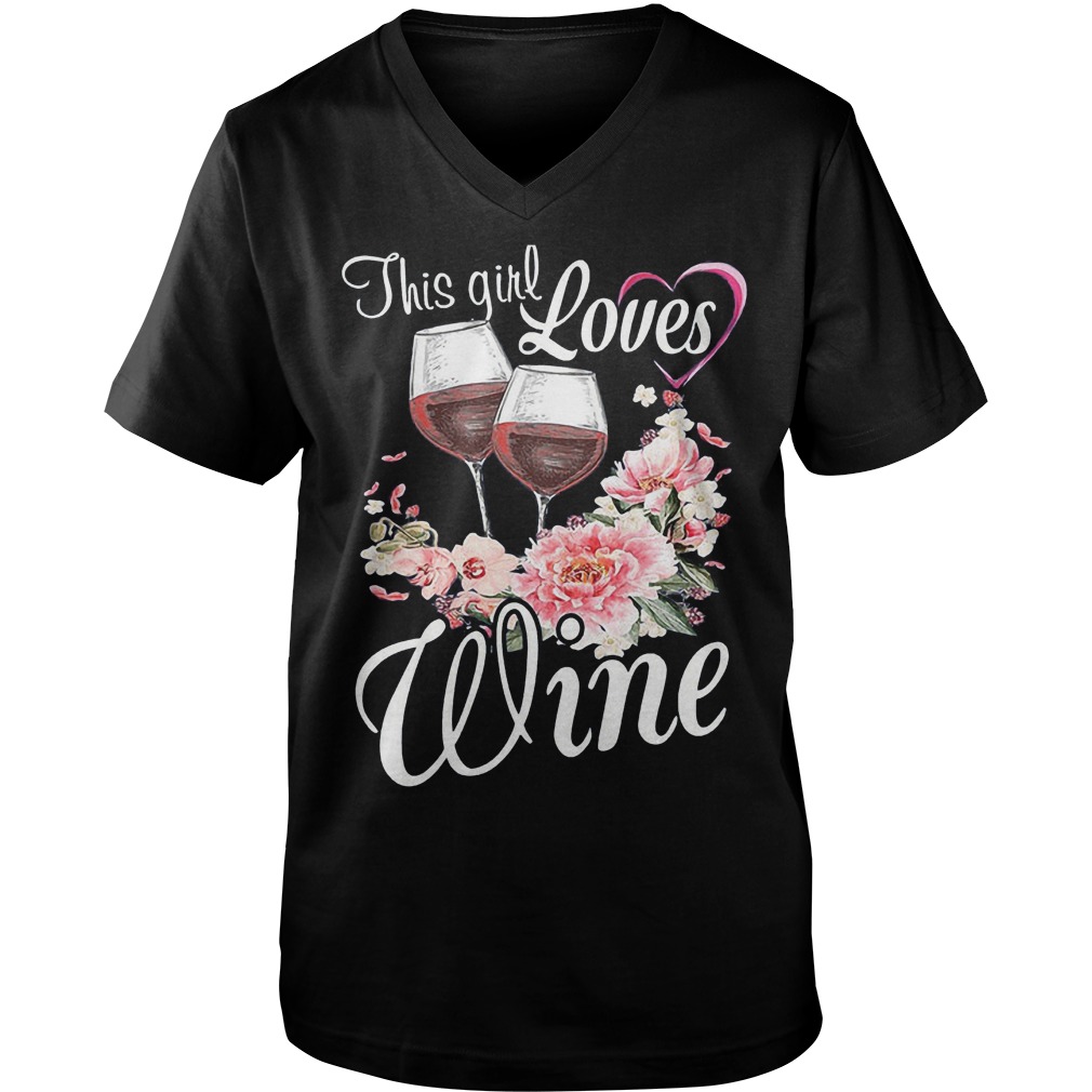 This Girl Loves Wine T-Shirt 6 This Girl Loves Wine T-Shirt Guys V-Neck