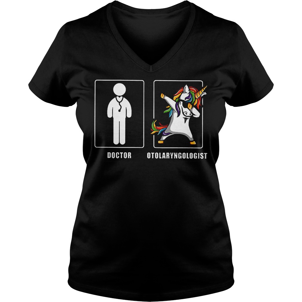 Doctor Otolaryngologist Unicorn Dabbing Shirt 6 Doctor Otolaryngologist Unicorn Dabbing Shirt Ladies V-Neck