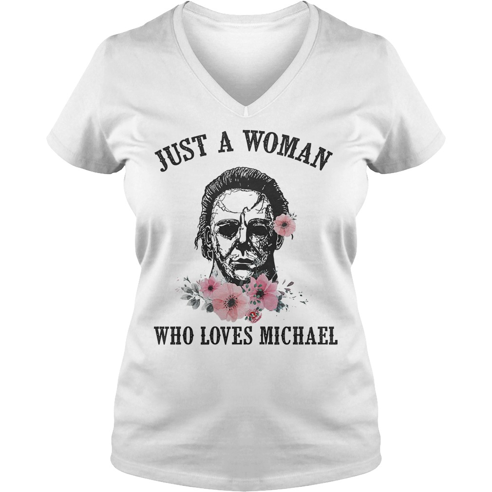 Just a Woman Who loves Michael Shirt 4 Just a Woman Who loves Michael Shirt Ladies V-Neck