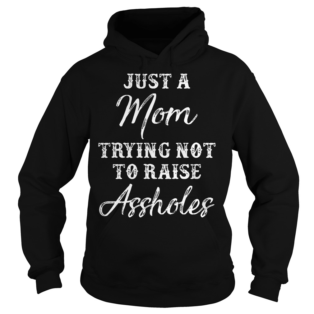 Just a mom trying not to raise Assholes shirt 2 Just a mom trying not to raise Assholes shirt Hoodie