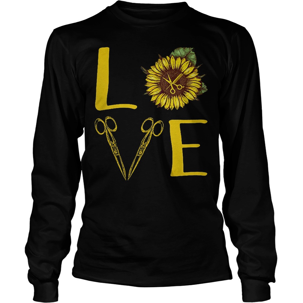 Hair Stylist Sunflower Stacked Love Barber Things Shirt 5 Hair Stylist Sunflower Stacked Love Barber Things Shirt Longsleeve Tee Unisex