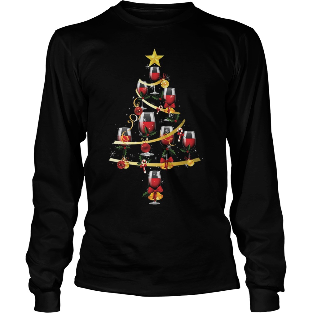 Wine glass christmas tree shirt 5 Wine glass christmas tree shirt Longsleeve Tee Unisex
