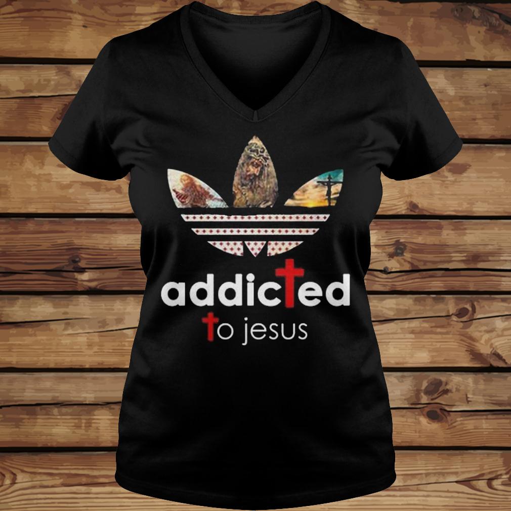 Addicted To Jesus shirt 11 Addicted To Jesus shirt Ladies V-Neck
