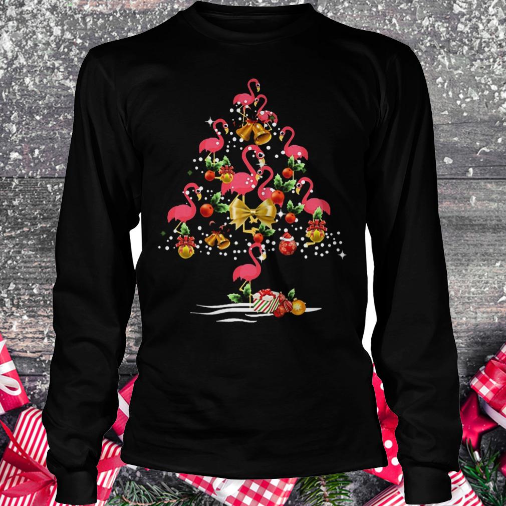 Flamingo Christmas tree shirt 5 Flamingo Christmas tree shirt Longsleeve Tee Unisex