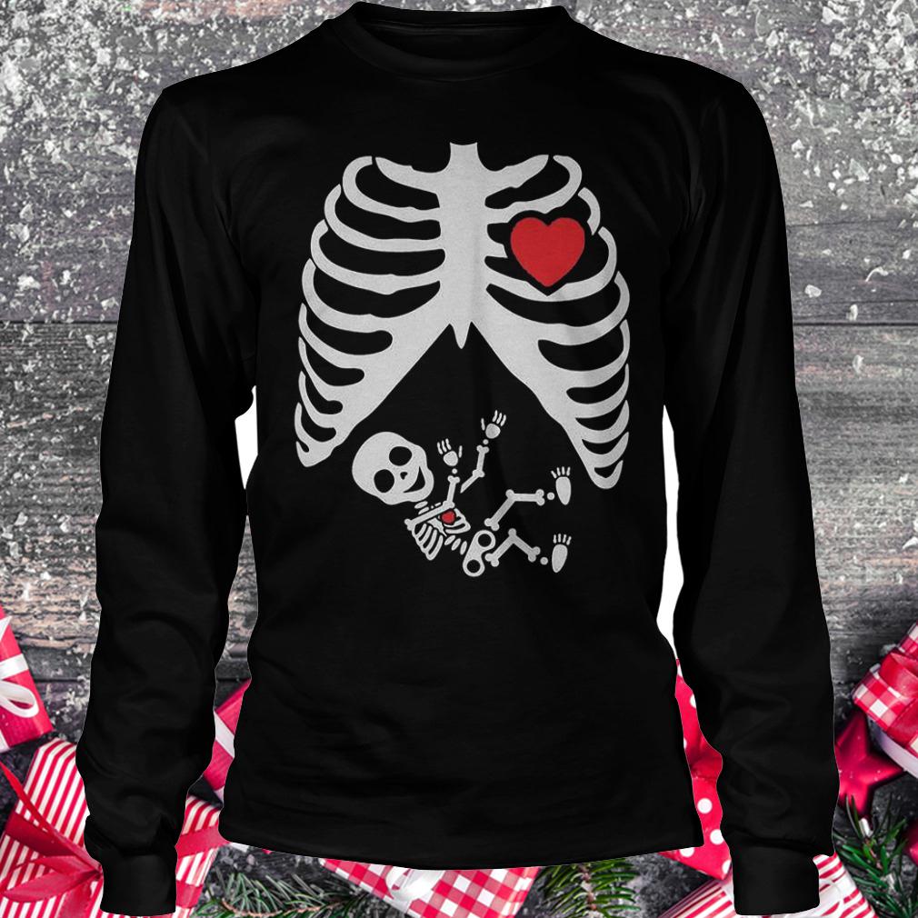 Halloween maternity baby skeleton x-ray cute pregnancy bump shirt 5 Halloween maternity baby skeleton x-ray cute pregnancy bump shirt Longsleeve Tee Unisex