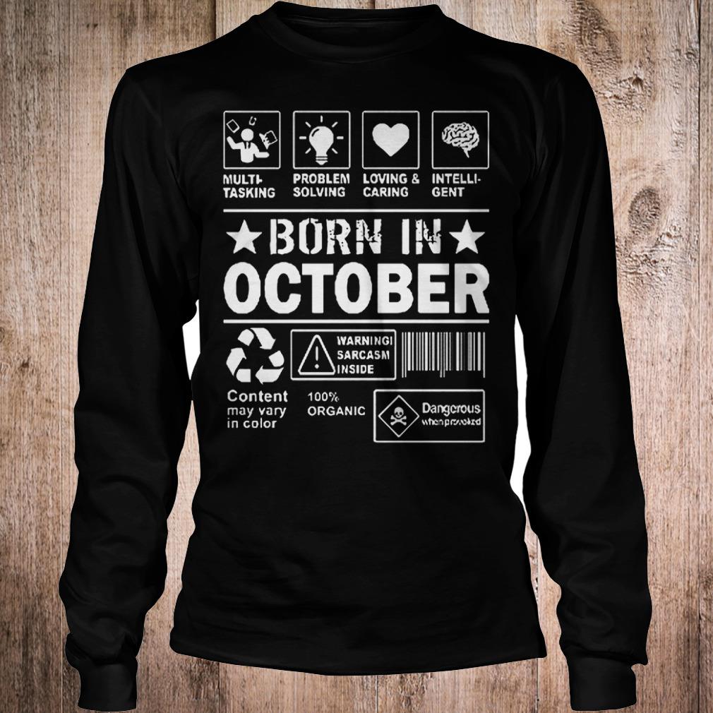 Multi tasking problem solving loving & caring born in october shirt 5 Multi tasking problem solving loving & caring born in october shirt Longsleeve Tee Unisex