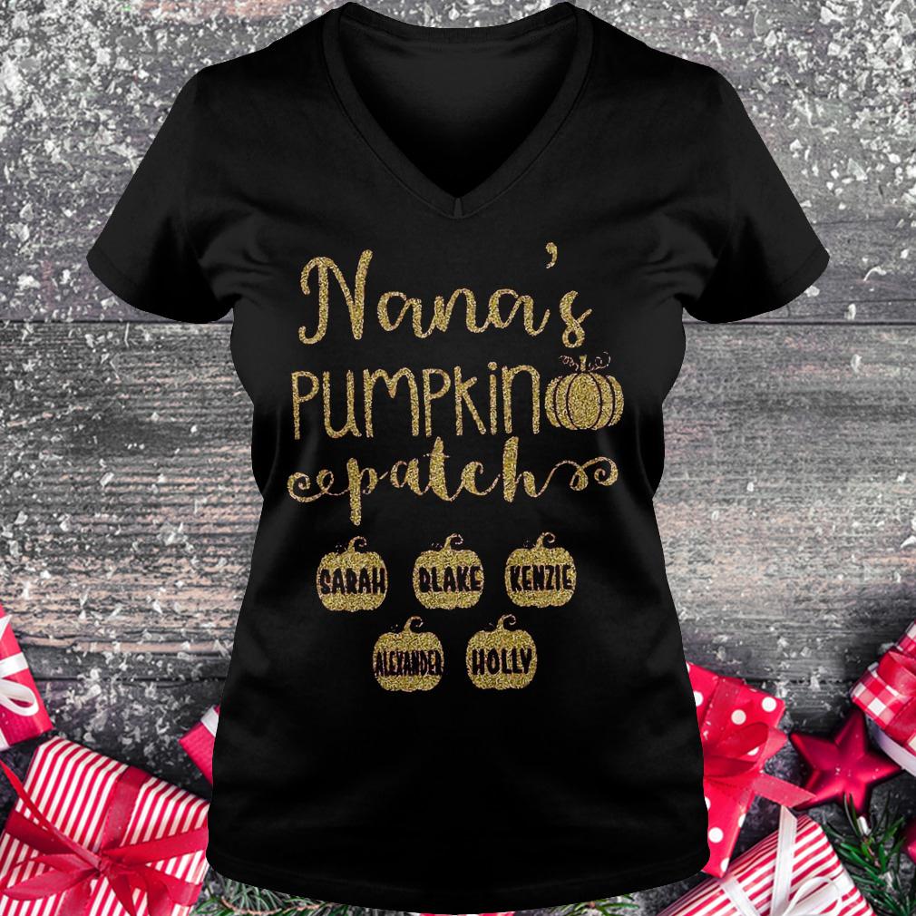 Nana's pumpkin patch Sarah Blake Kenzie Alexander Holly shirt 4 Nana's pumpkin patch Sarah Blake Kenzie Alexander Holly shirt Ladies V-Neck
