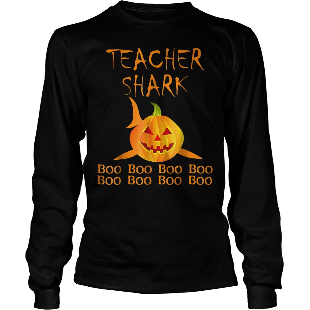 Teacher shark pumpkin halloween shirt 5 Teacher shark pumpkin halloween shirt Longsleeve Tee Unisex