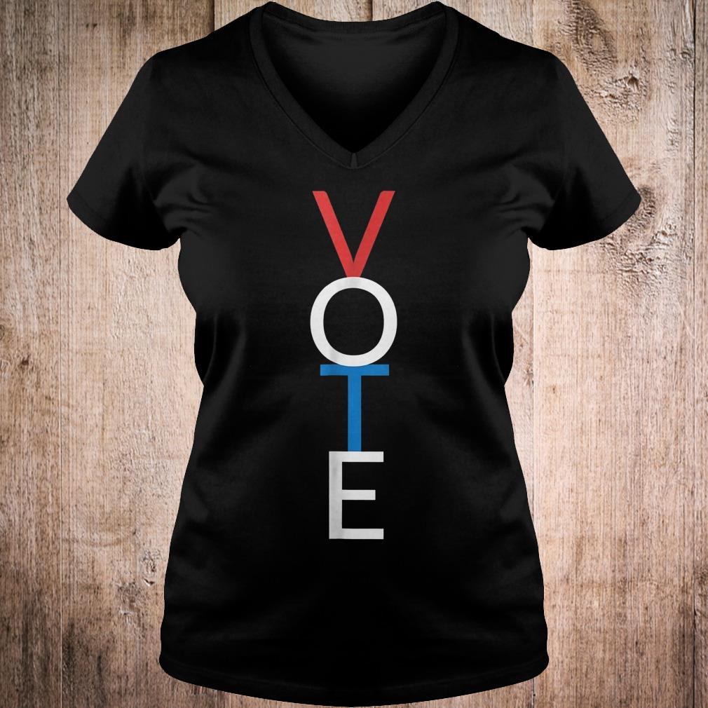 Vote red white blue simple midterm election shirt 4 Vote red white blue simple midterm election shirt Ladies V-Neck