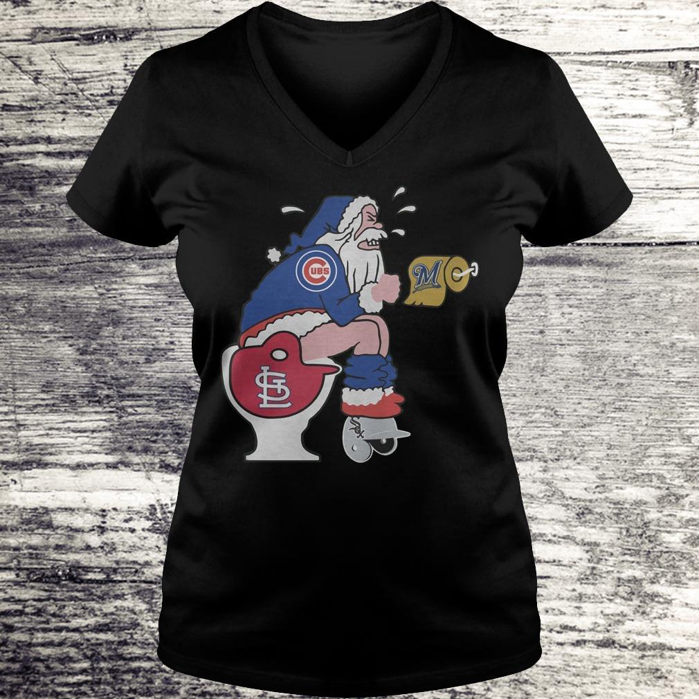 Original Chicago Cubs Santa Toilet shirt 11 Original Chicago Cubs Santa Toilet shirt Ladies V-Neck