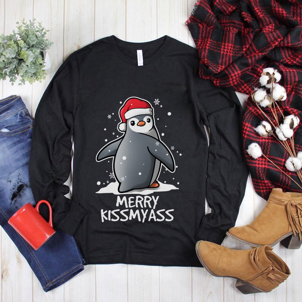 Merry KissMyAss DUNKY Christmas Funny Gift Men's Xmas T-Shirt Joke T