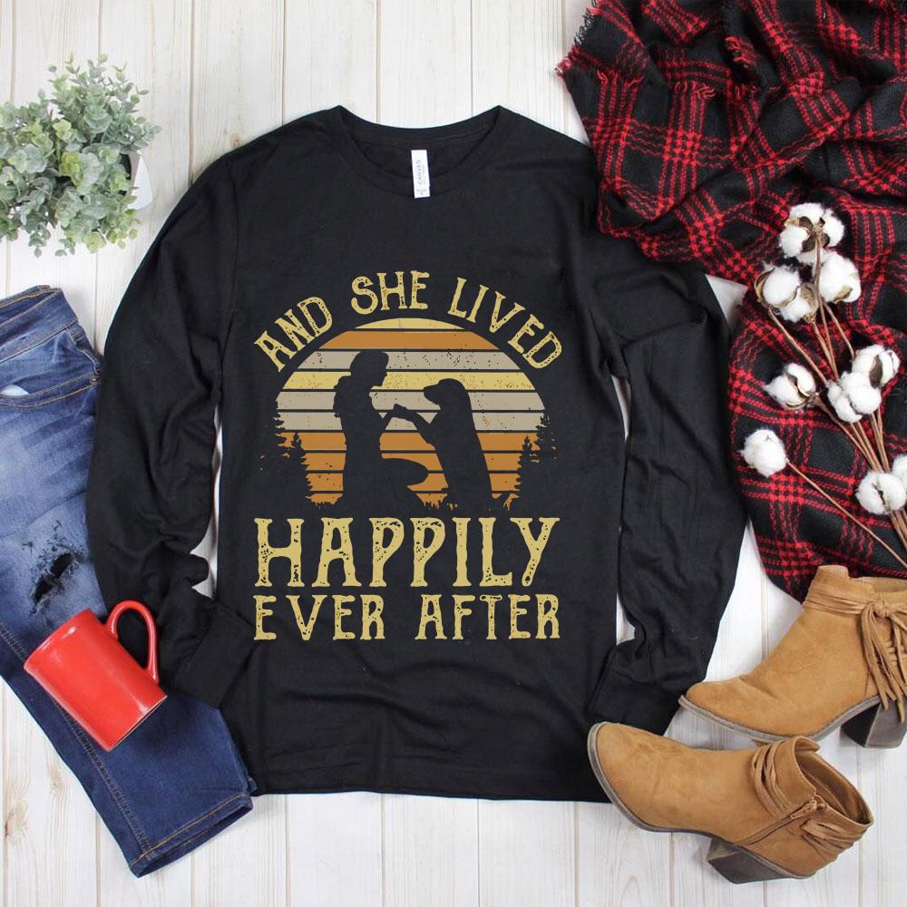 Personalized Horse Girl Sweater - Gift Idea For Horse Lover - Up to 6 Horses - And She Lived Happily Ever After main image 0