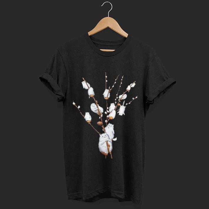 Fat Cats in tree pussy willow shirt