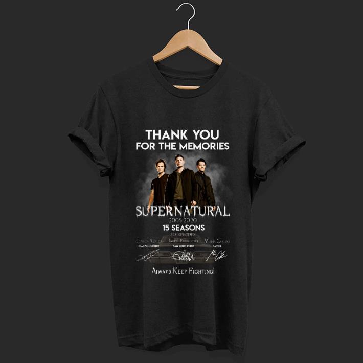 Thank you for the memories supernatural 15 seasons all signature shirt