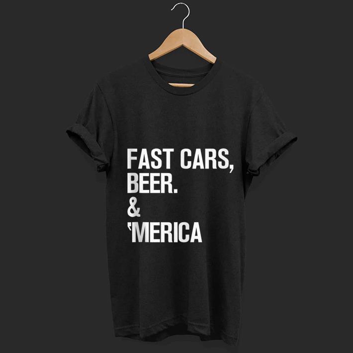 Awesome Fast Cars Beer & 'merica Cool Memorial Day shirt