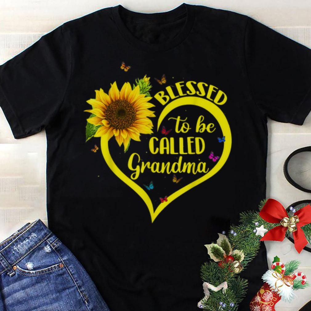 Nice Blessed To Be Called Grandma Sunflower Heart shirt