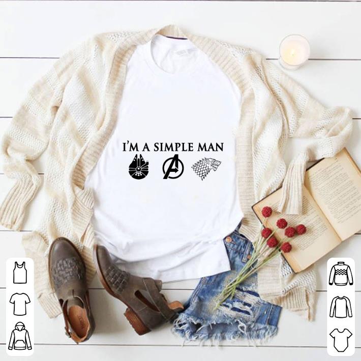 Official I'm a simple man Falcon Star Avengers House Stark Game Of Thrones shirt