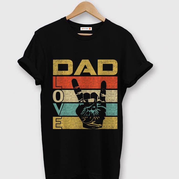 Retro Vintage Dad Love Rock Roll Fathers Day shirt