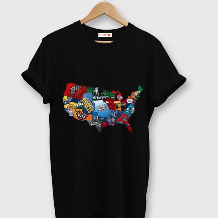 America Basketball Map National Basketball Association shirt