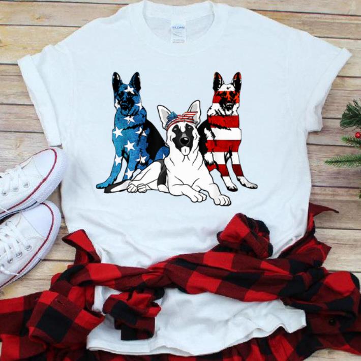 American German Shepherd Patriotic Us Flag 4th Of July sjirt