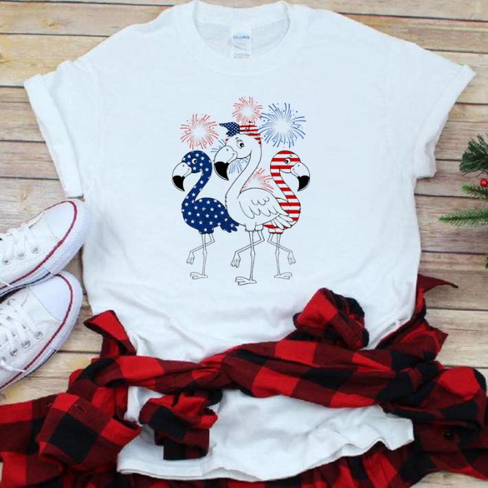 Flamingo American Flag Hapyy Independence Day shirt